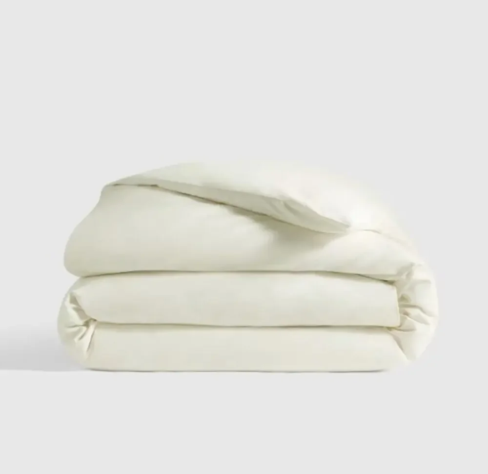 Quince Classic Organic Percale Duvet Cover ONLY  IVORY  King California King NEW